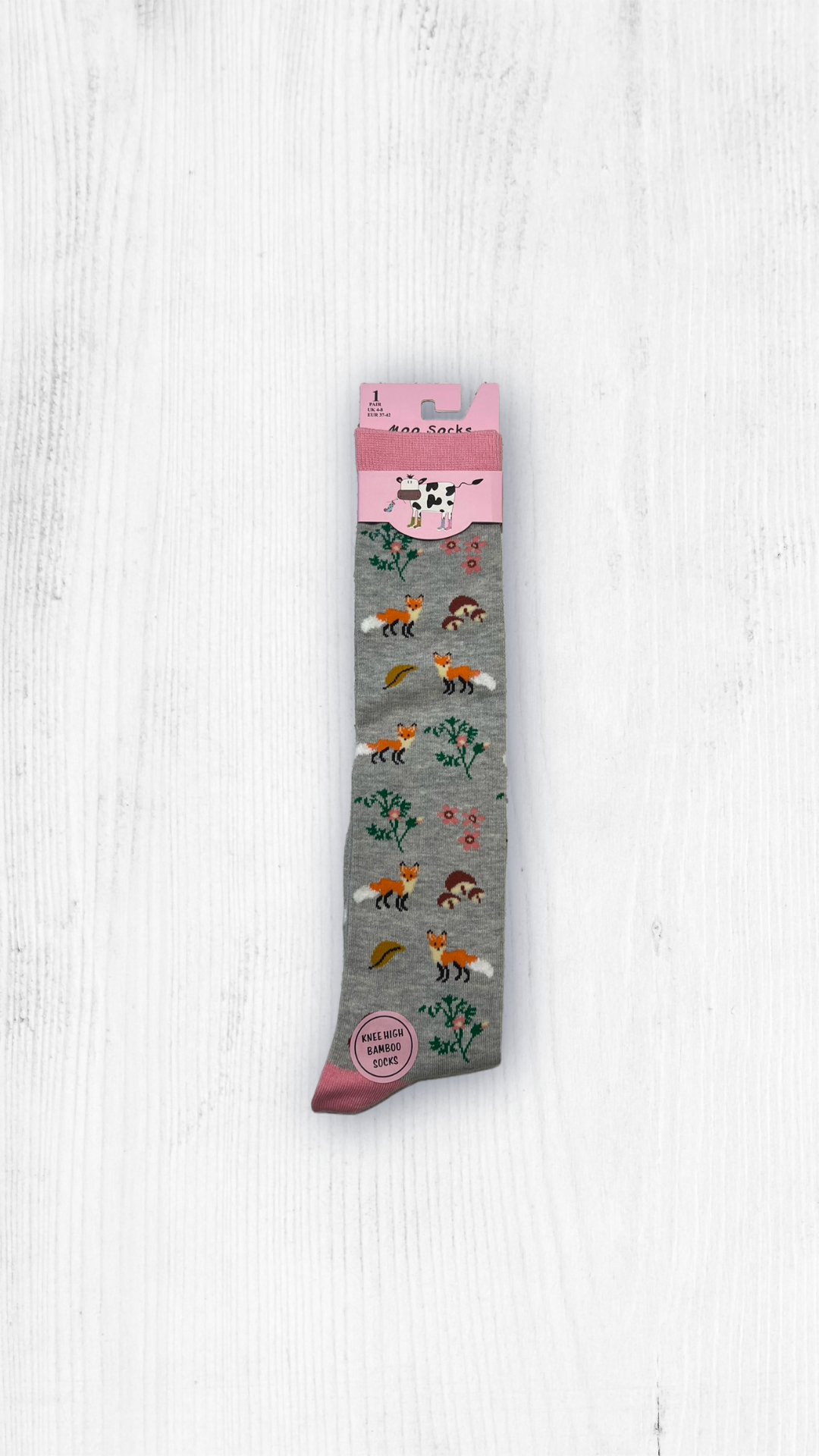 Moo  Ladies Knee High Bamboo Socks Uk 4-8