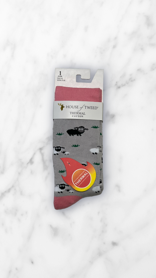 House of Tweed Ladies Thermal Cotton Socks UK 4-8