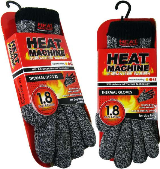 Men's Knitted 1.8 Tog Double Insulated Thermal Gloves by Heat Machine