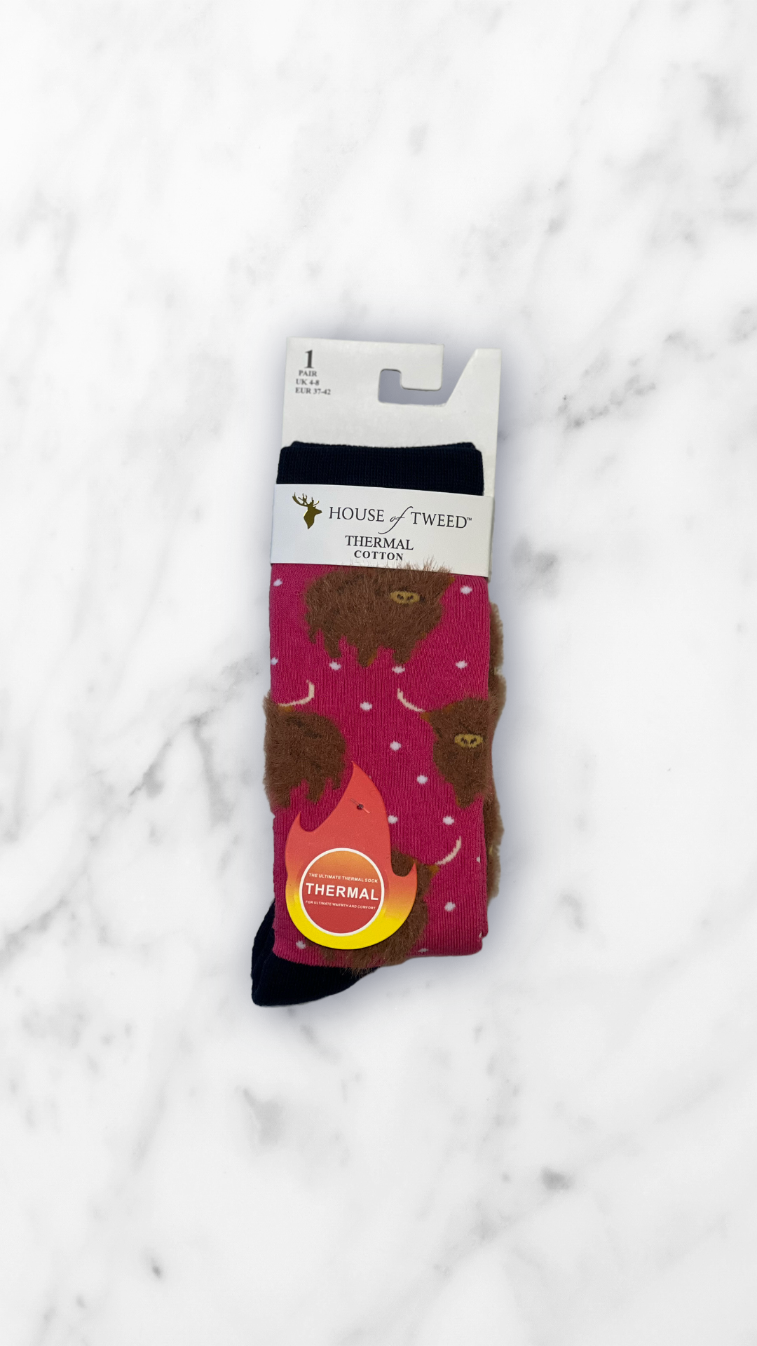 House of Tweed Ladies Thermal Cotton Socks UK 4-8