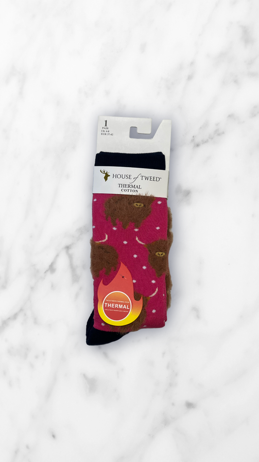 House of Tweed Ladies Thermal Cotton Socks UK 4-8