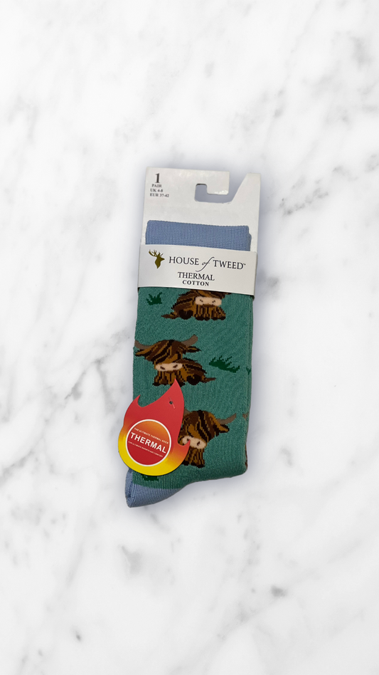 House of Tweed Ladies Thermal Cotton Socks UK 4-8