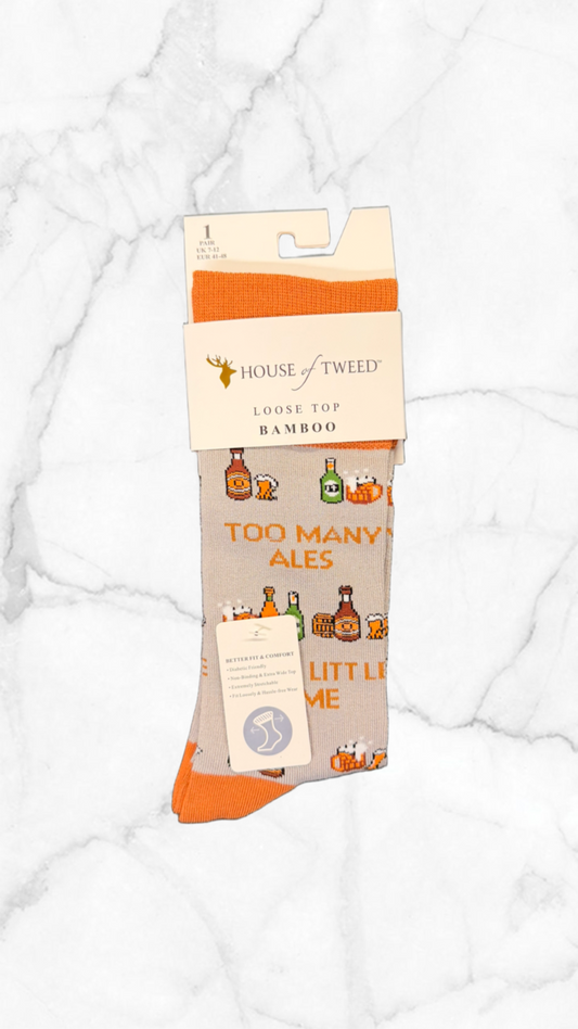 Mens House Of Tweed Bamboo Socks UK 7-12 (Loose Fit/Diabetic Friendly)