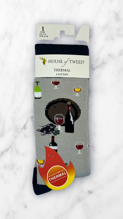 House Of Tweed Mens Thermal Cotton Socks-Winter Warm Outdoor Uk 7-12 (11 designs to choose from)