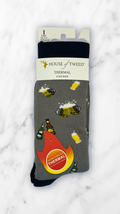 House Of Tweed Mens Thermal Cotton Socks-Winter Warm Outdoor Uk 7-12 (11 designs to choose from)