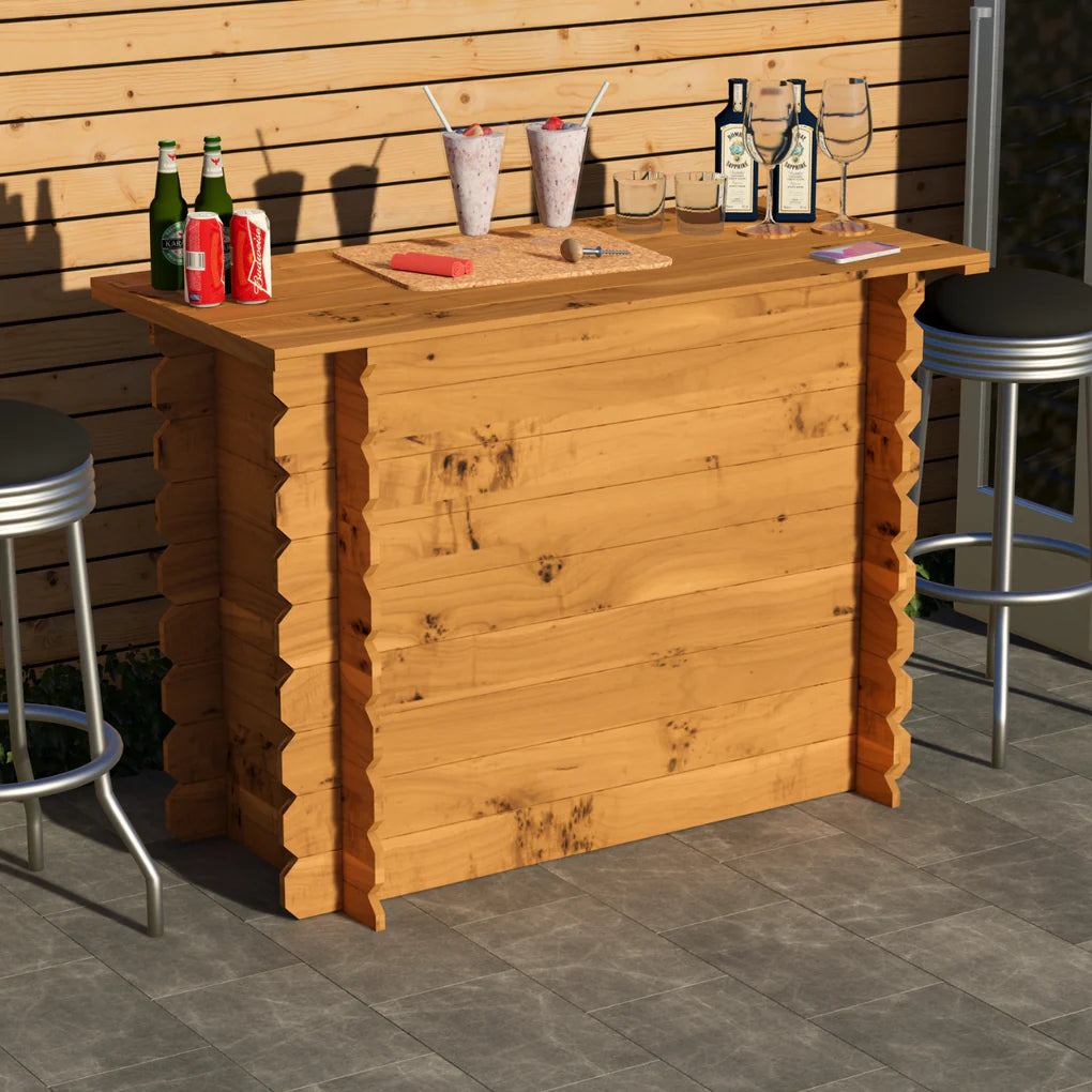 Rustic Wooden Interlock Bar Hand Made