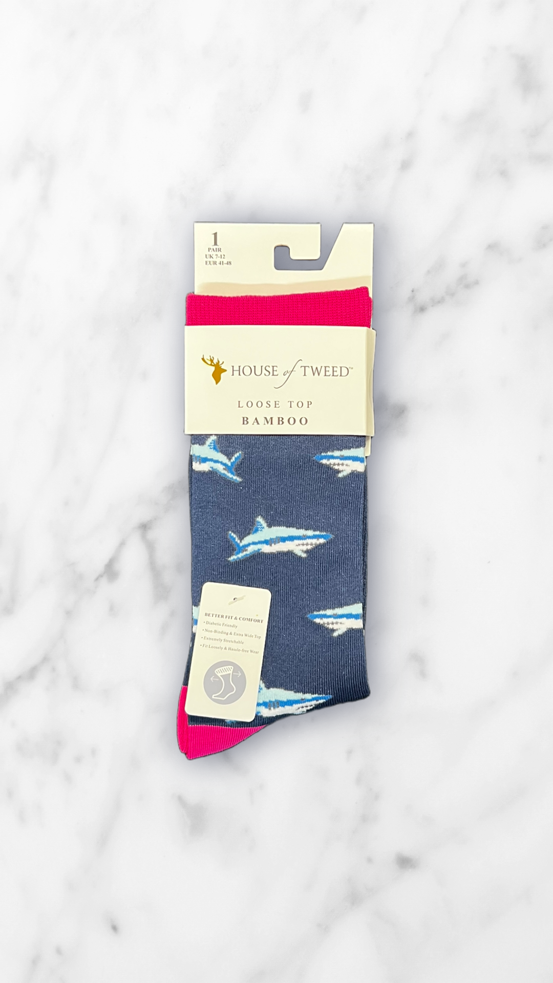 Mens House Of Tweed Bamboo Socks UK 7-12 (Loose Fit/Diabetic Friendly)