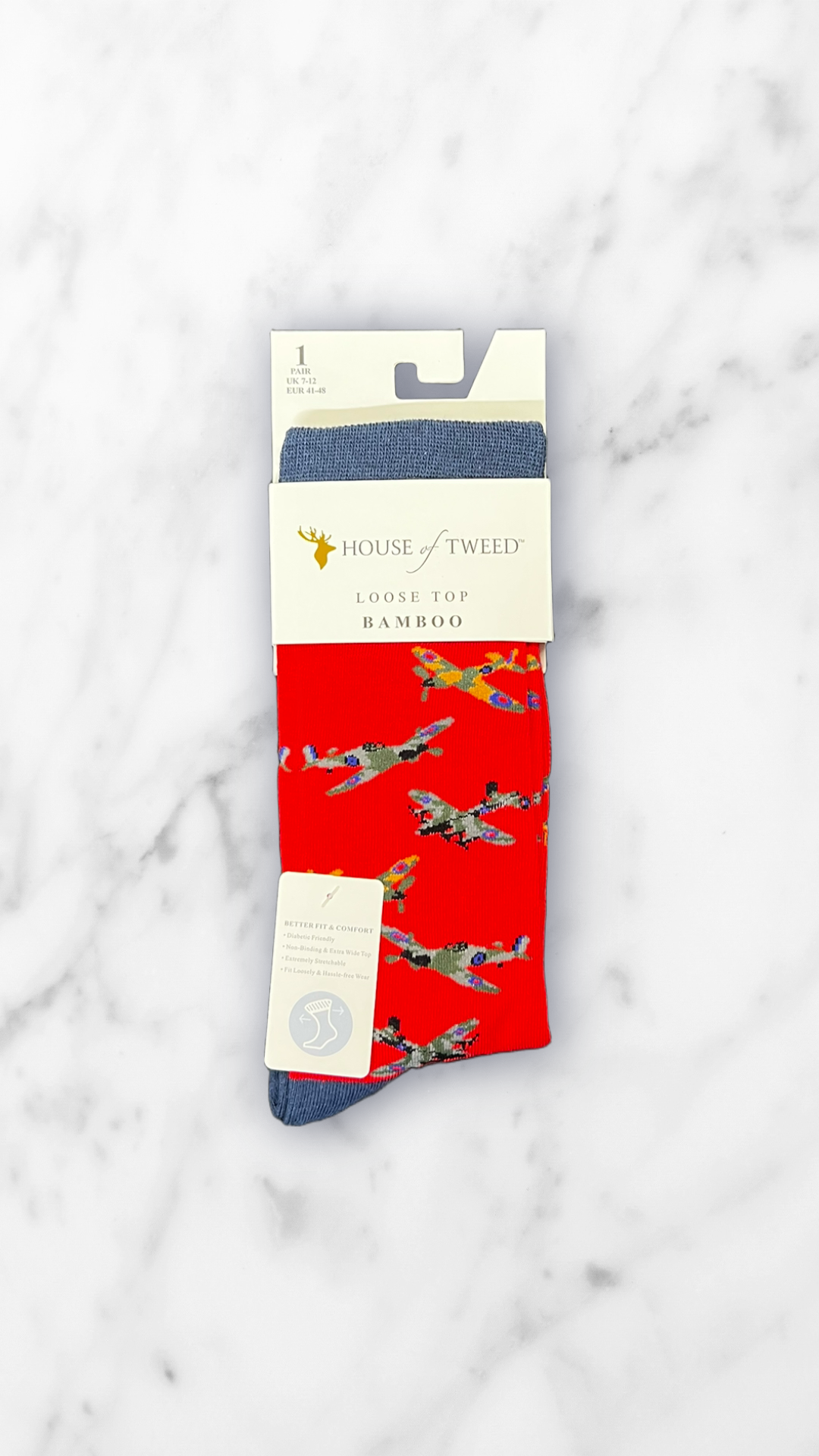 Mens House Of Tweed Bamboo Socks UK 7-12 (Loose Fit/Diabetic Friendly)