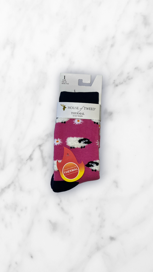 House of Tweed Ladies Thermal Cotton Socks UK 4-8